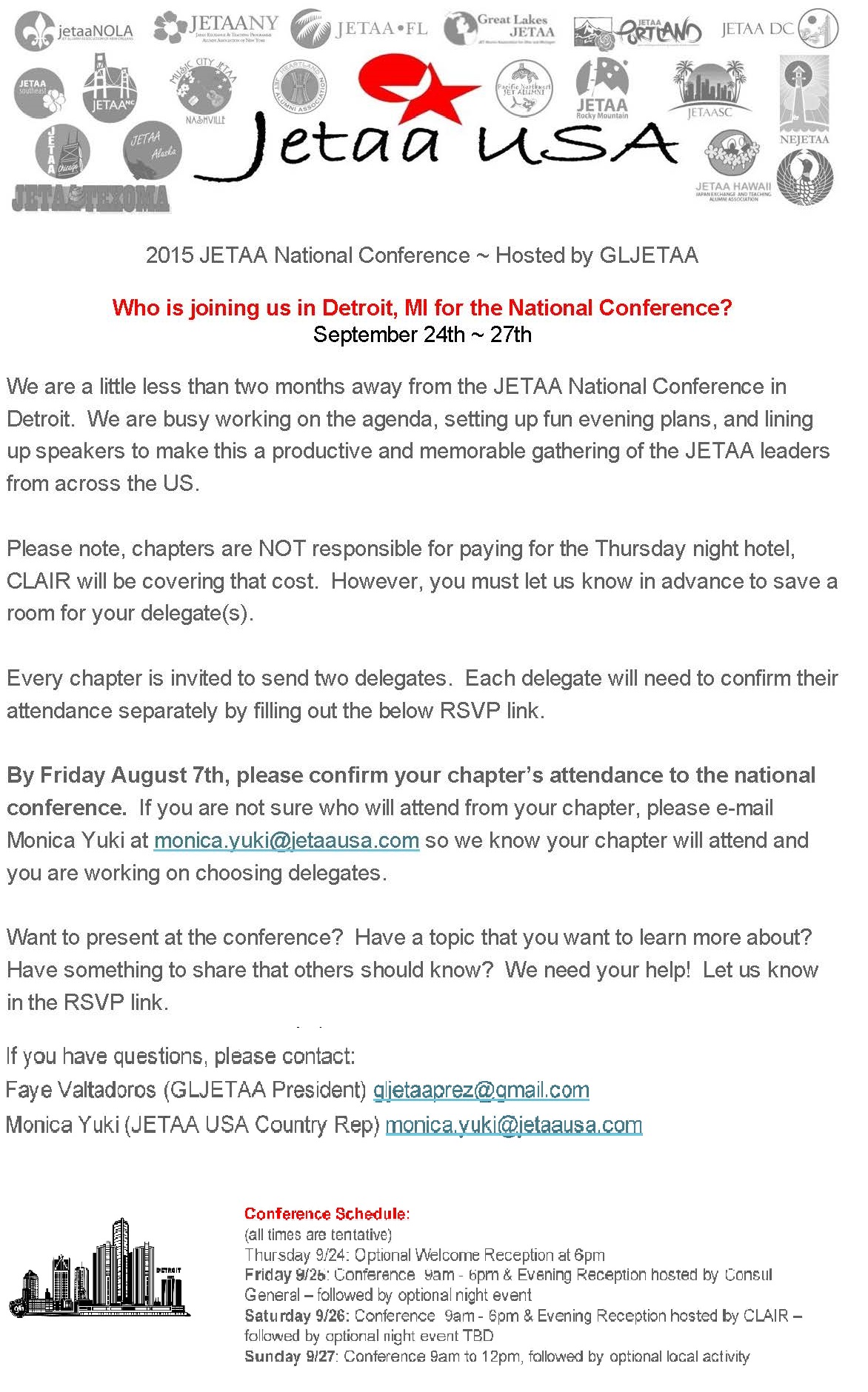 Sign up for the JETAA National Conference in Detroit